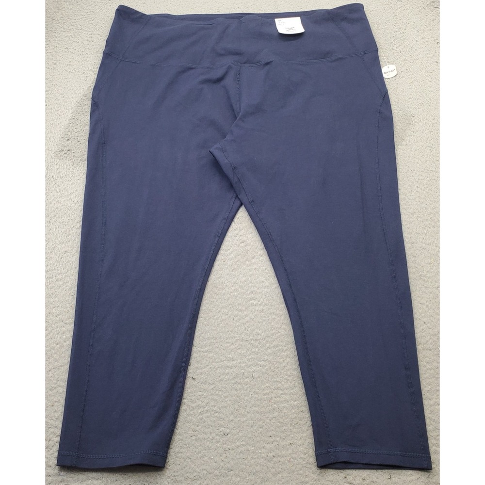 Xersion Ankle Leggings Womens 3X Navy Stretch Quick-Dry Compression High Waist
